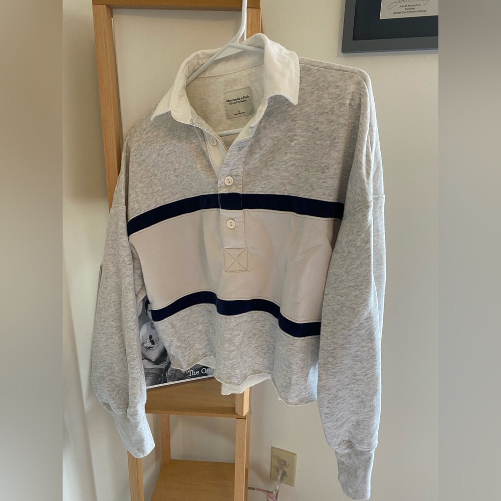 Abercrombie Striped Cropped Polo